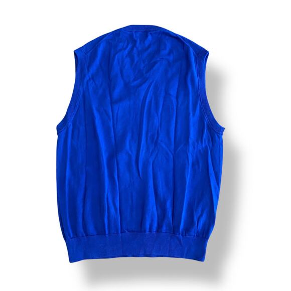 Brooks Brothers Men’s Blue Supima Cotton Knit Vest Size Large Business Casual - Picture 4 of 9